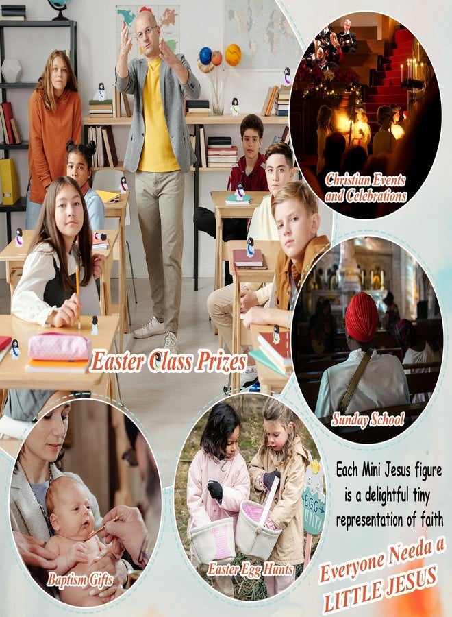 ILHSTY 400 Pcs Little Jesus Figures - Mix 6 Colors Rubber Mini Jesus Figurines in Bulk Christian Doll Tiny Baby Jesus Loves You Figures for Hide and Seek Easter Egg Fillers Egg Hunt Religious Party Favors - Image 4